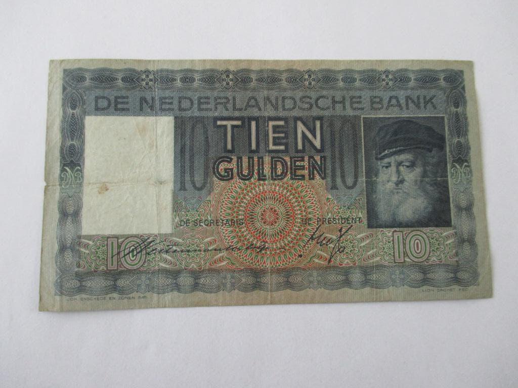 Bankbiljet 10 gulden 1933 grijsaard, Ophalen of Verzenden, 10 gulden, Los biljet