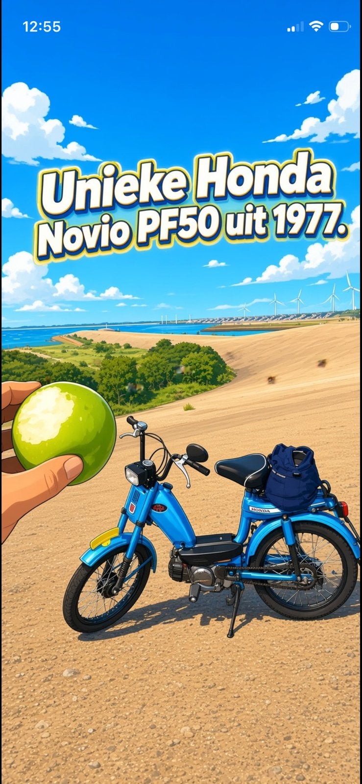 Unieke Honda Novio oldtimer viertakt PF50 bromfiets brommer, Fietsen en Brommers, Ophalen, Maximaal 45 km/u, Overige merken