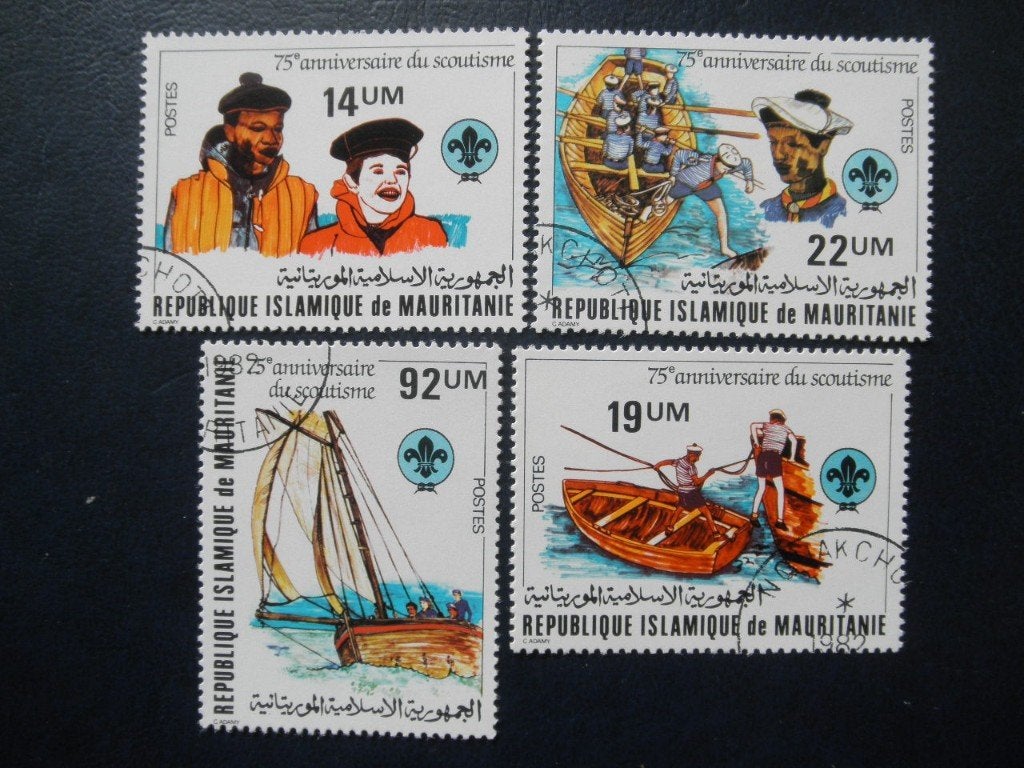 Postzegels Mauritanië 1982 scouting - cat.w. € 2,80., Ophalen of Verzenden, Overige landen, Gestempeld