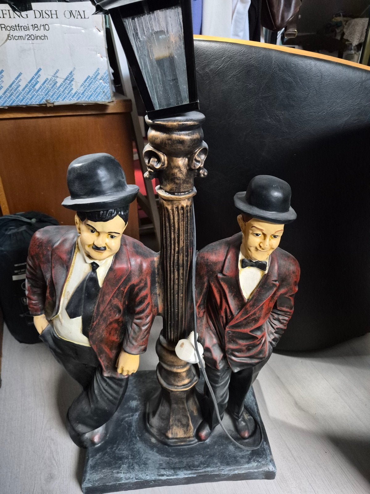 Laurel & Hardy tafellamp, Antiek en Kunst, Ophalen