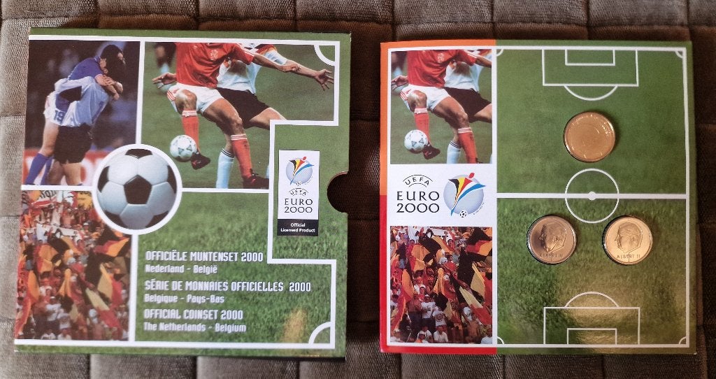 UEFA Euro 2000 BU muntenset + penning NL-België., Ophalen of Verzenden, Overige landen, Setje
