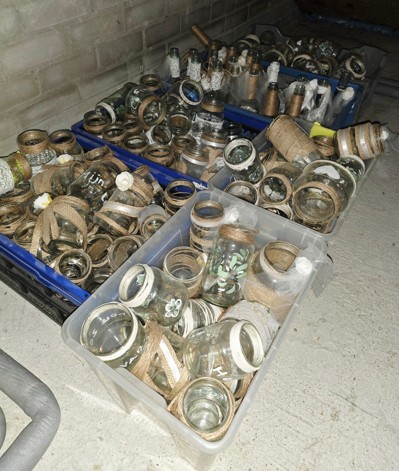 Handgemaakte potjes en flesjes voor decoratie met kaarsjes, Ophalen of Verzenden