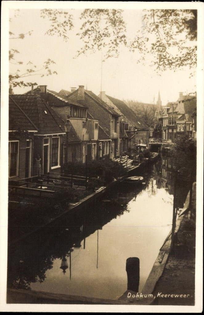 Dokkum (Frl.), Buurtje Keereweer, gelopen 1938, Verzenden, 1920 tot 1940, Gelopen, Friesland