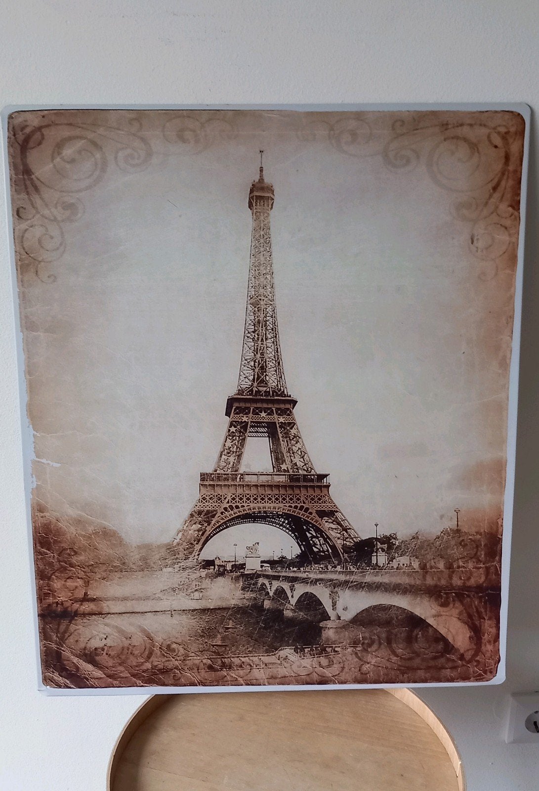 eifeltoren print op metalen plaat., Ophalen, Minder dan 50 cm, 50 – 75
