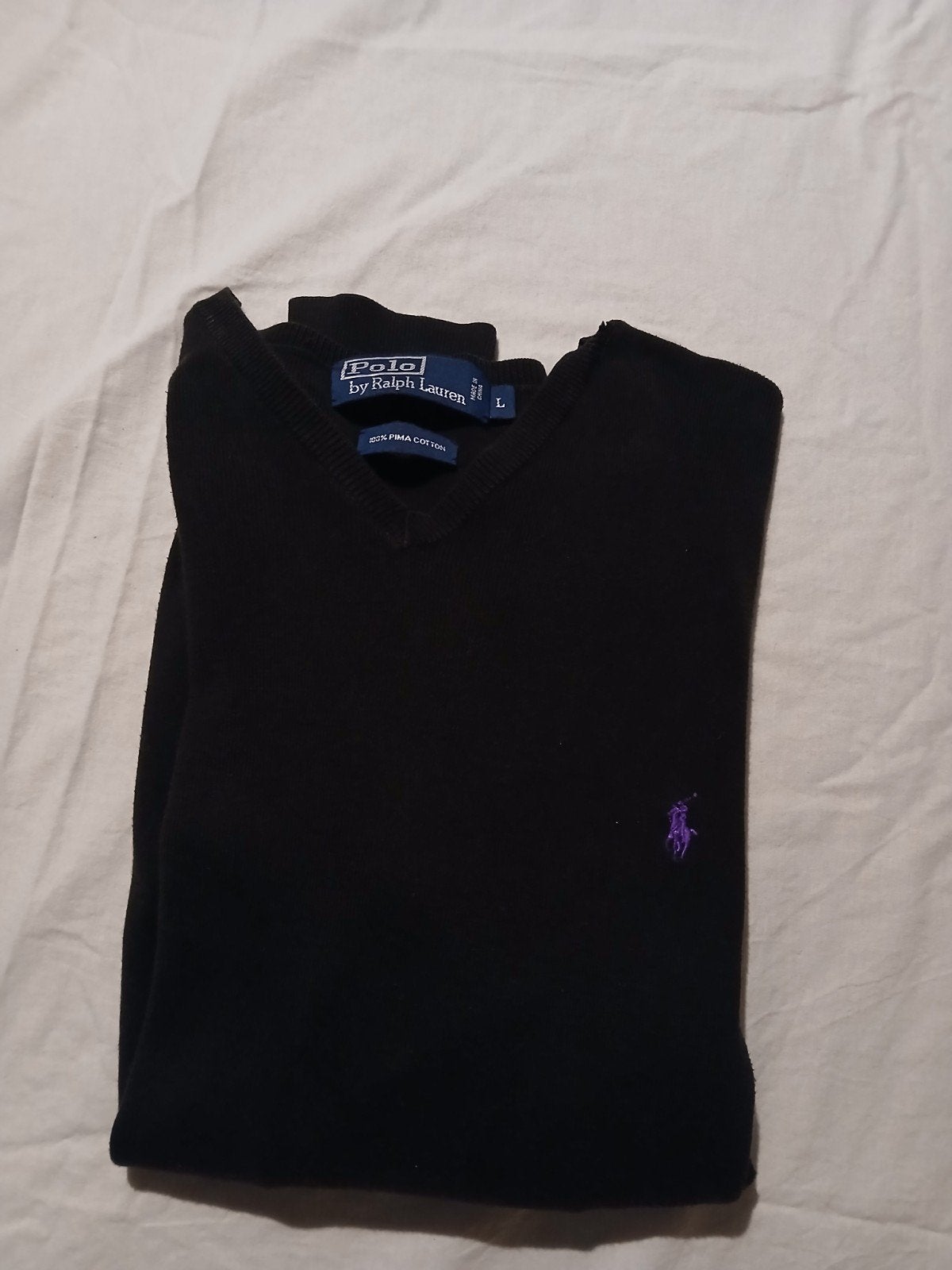 Polo Ralph Lauren V-hals trui - Zwart - Maat L, Maat 52/54 (L), Zwart, Ophalen of Verzenden, Polo Ralph Lauren