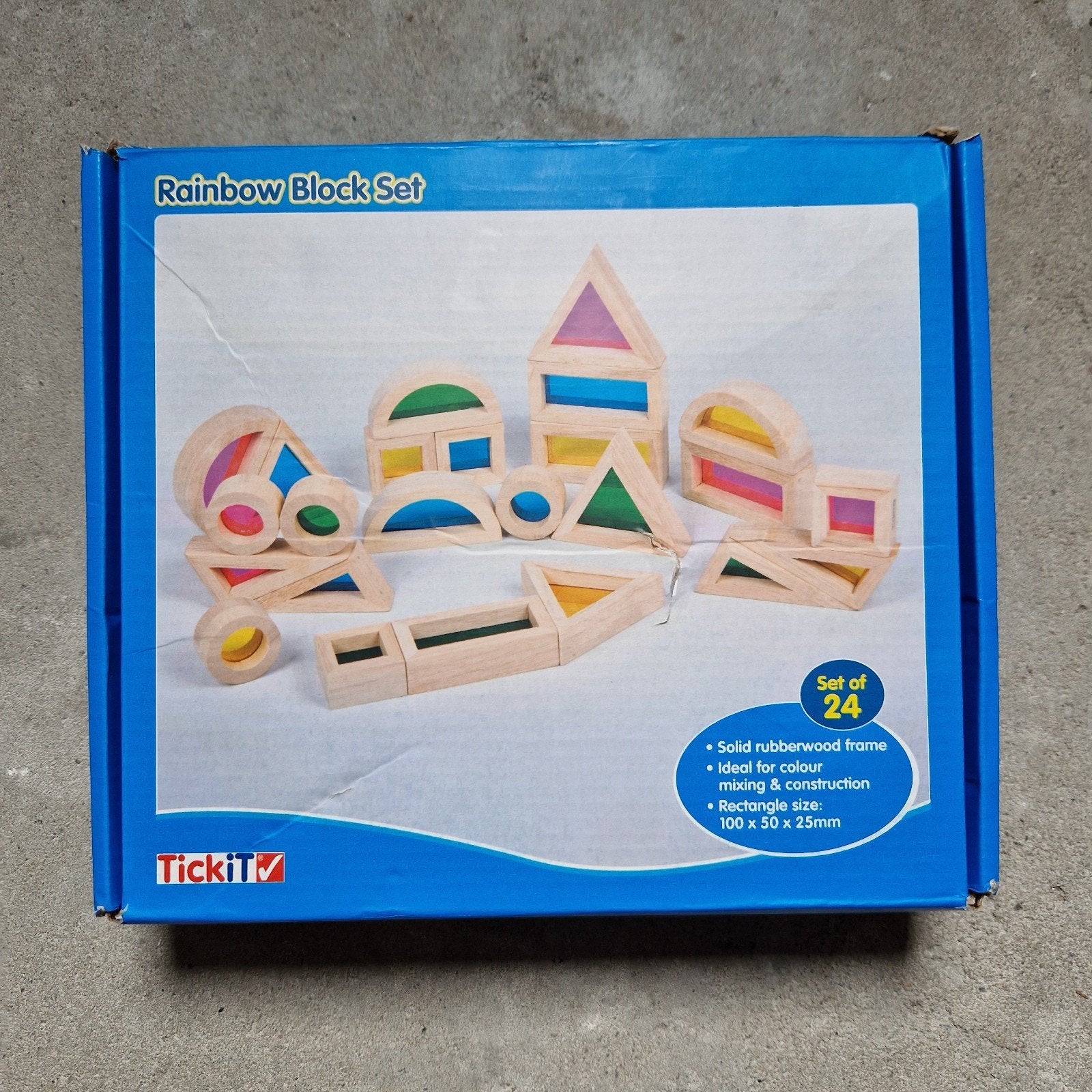 Sensorisch speelgoed - regenboog block set, Ophalen of Verzenden, Zo goed als nieuw, Overige typen