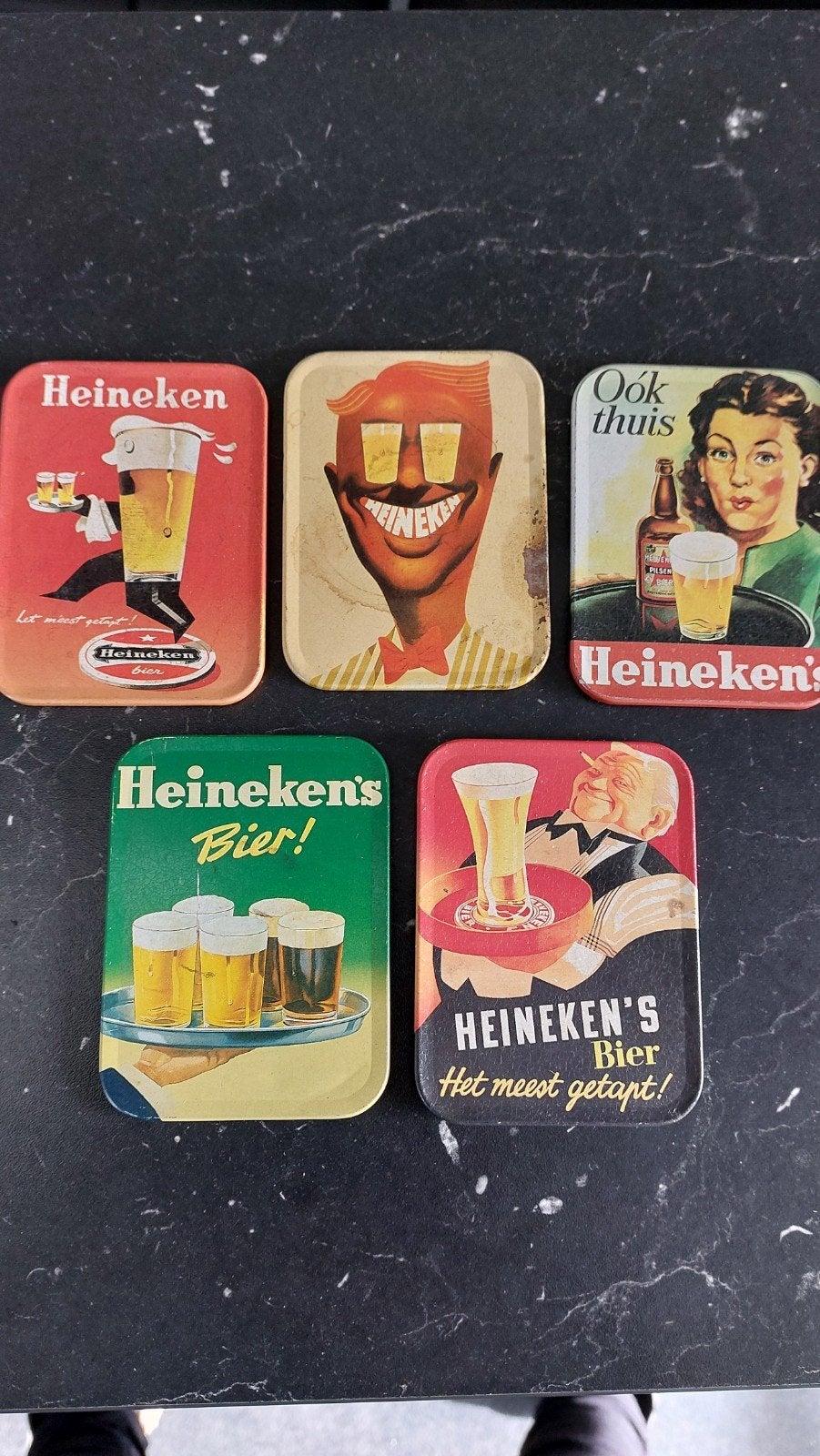 Bier viltjes metaal, Verzamelen, Ophalen of Verzenden, Viltje(s), Heineken