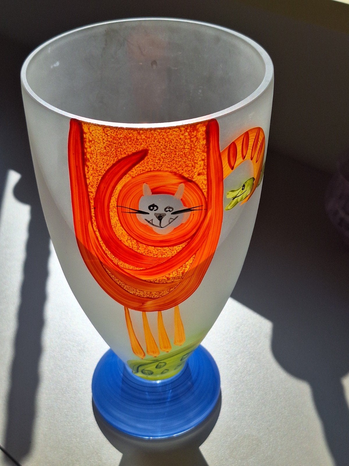Lena Engman- Sea Glasbruk- glazen vaas -gesigneerd, Ophalen of Verzenden