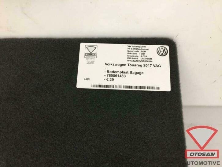vw touareg 2017 bodemplaat bagage 760861483, Gebruikt, Volkswagen, Volkswagen AG, Berliner Ring 2
38440  Wolfsburg, DE