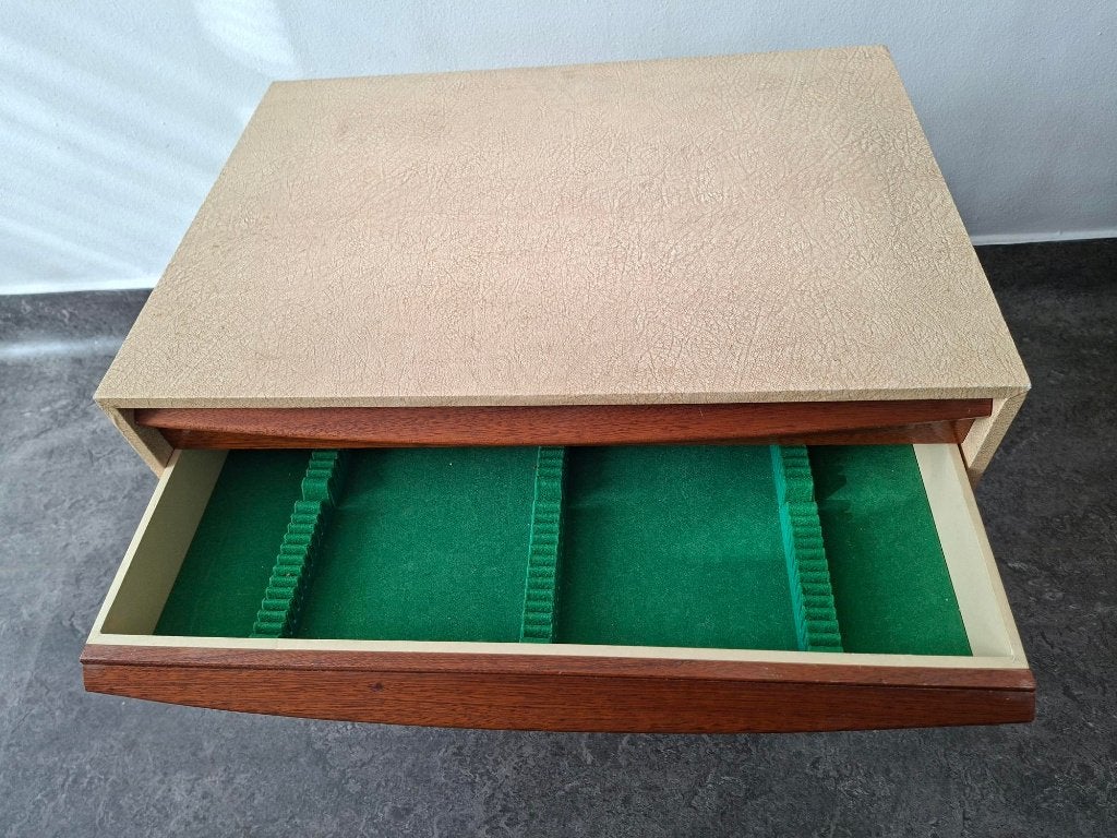 vintage bestek-cassette ladeblok jaren 60/70 mid century, Ophalen of Verzenden