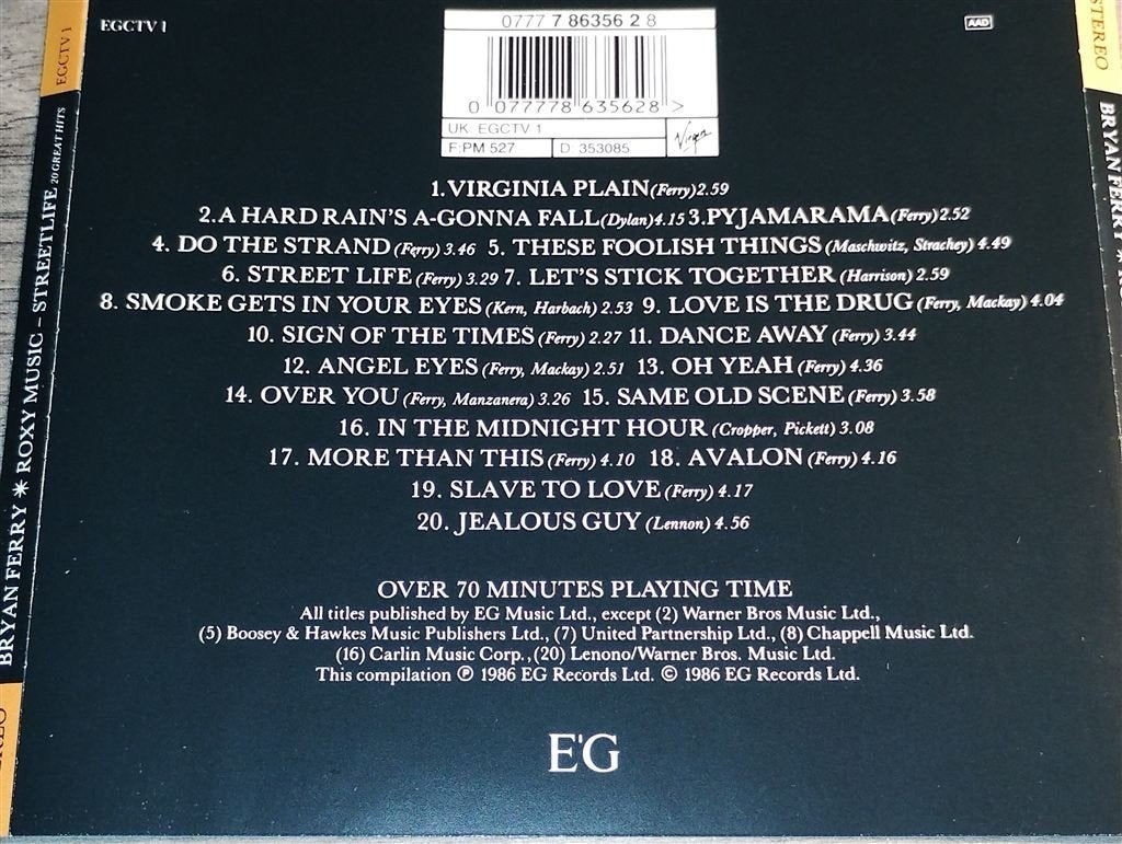 Bryan Ferry & Roxy Music - Streetlife [20 Great Hits], Ophalen of Verzenden, Zo goed als nieuw