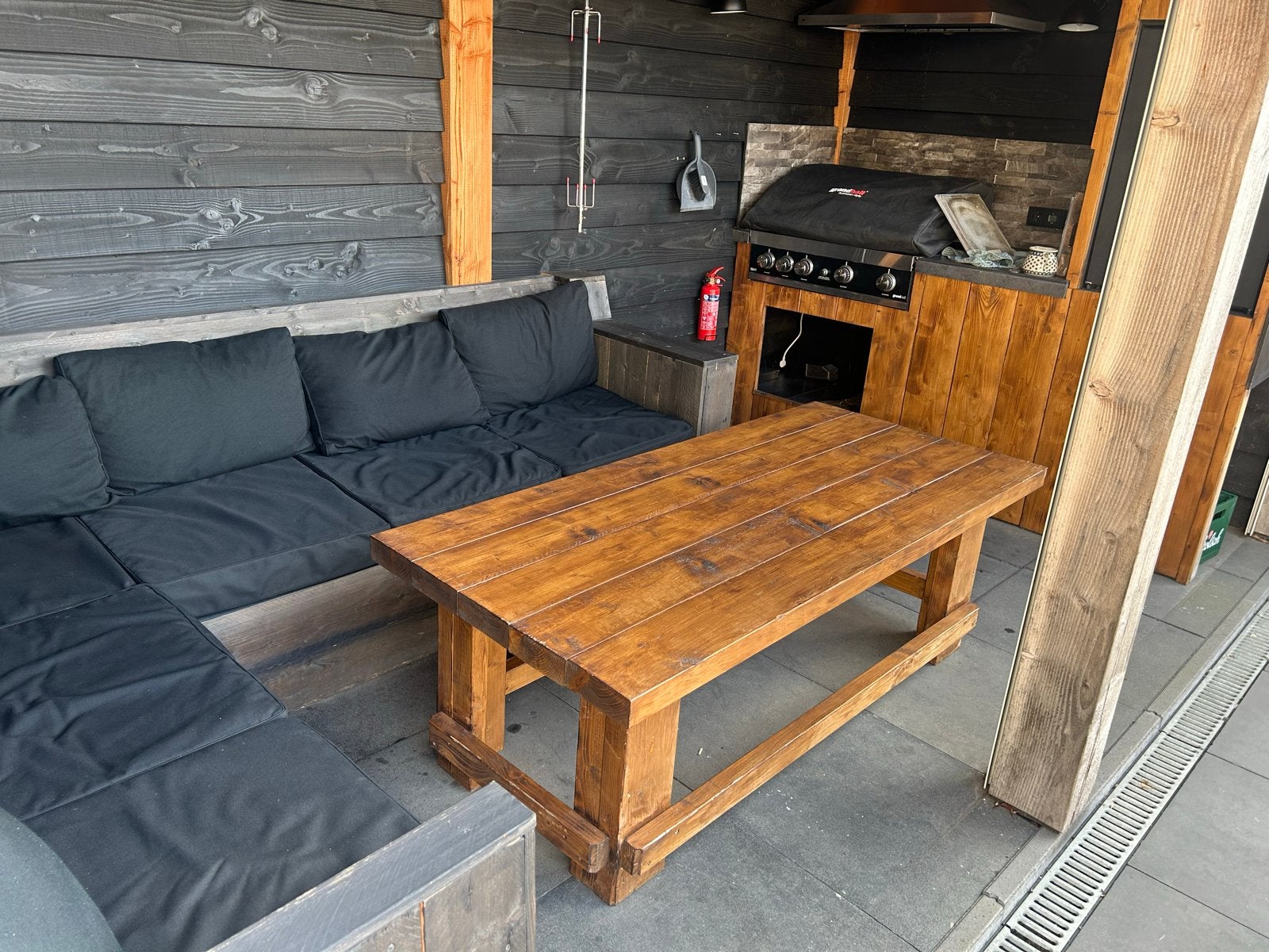 Robuuste houten tuintafel voor buiten, Ophalen, Gebruikt, Rechthoekig, Hout