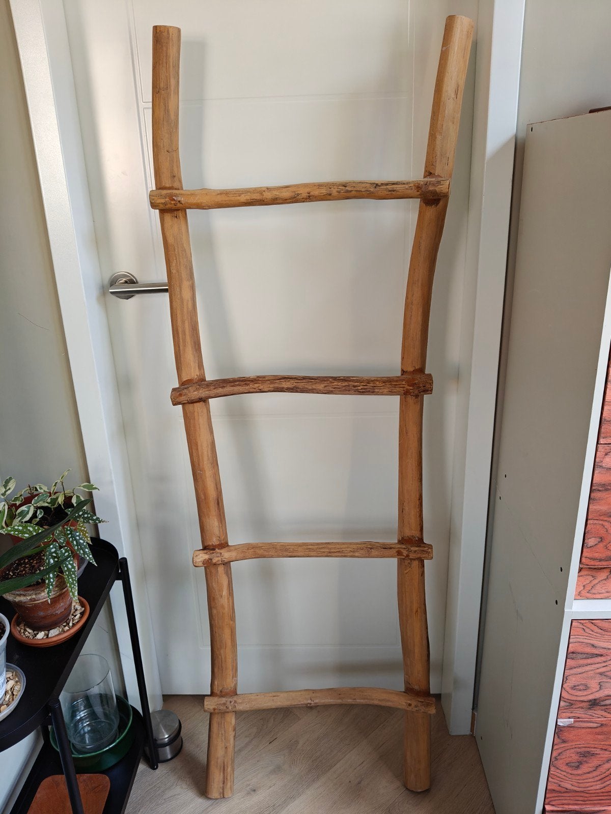 Decoratieve houten ladder - H150 B50 cm, Ophalen, Hout, Gebruikt, Landelijk