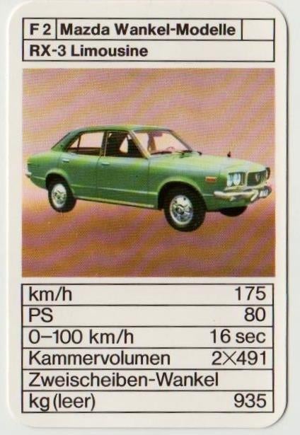 C128 autokaartje mazda rx - 3 limousine, Ophalen of Verzenden, Zo goed als nieuw, Auto's