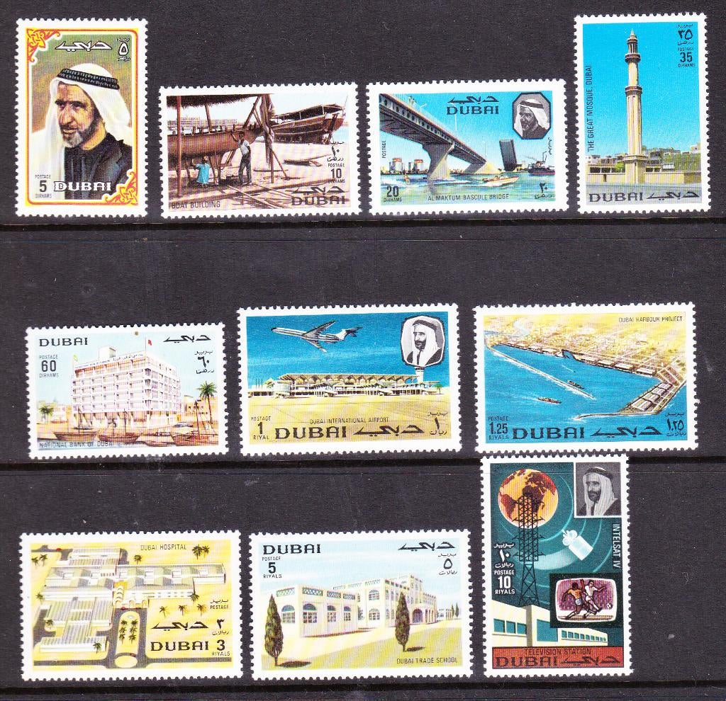 Dubai 1970 pf mi 378 - 387, Postzegels en Munten, Postzegels | Azië, Ophalen of Verzenden, Postfris, Midden-Oosten