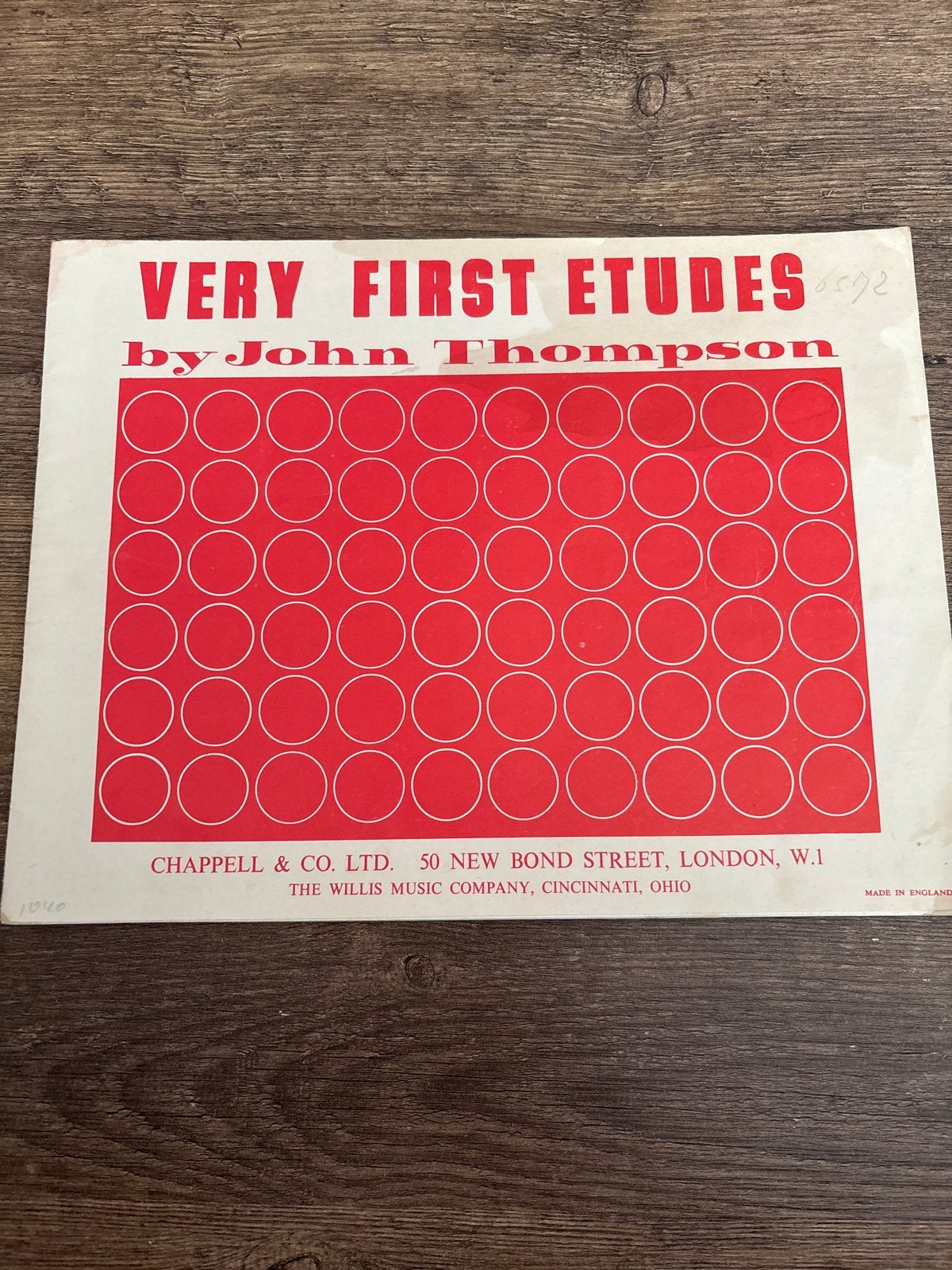 Very First Etudes by John Thompson - Pianoboek, Gebruikt, Klassiek, Les of Cursus, Ophalen of Verzenden