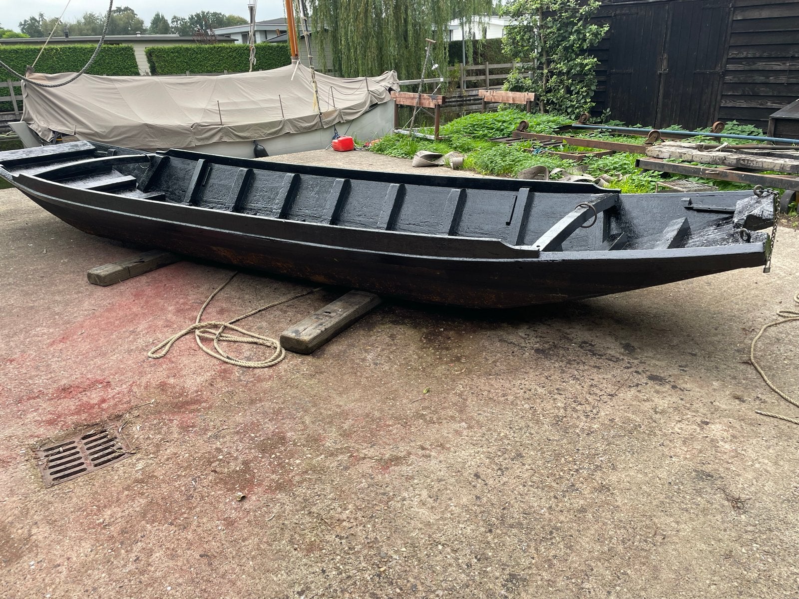 Boot: Landbouwschouw uit 1960 met 9,9 pk buitenboordmotor, Watersport en Boten, Overige merken, Gebruikt, Afdekzeil, Buitenboordmotor