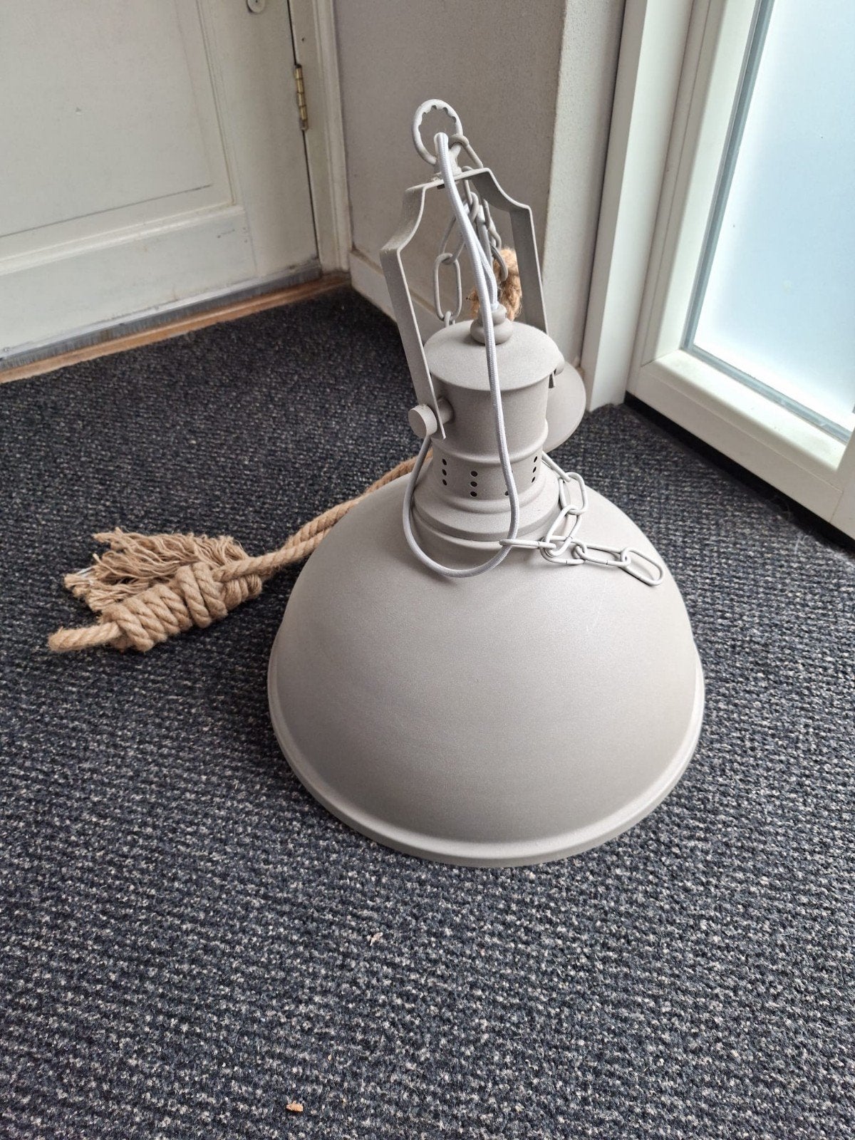 Hanglamp Maeve Gamma - Taupe Grijs met touw accent, Ophalen, Gebruikt, Industrieel, Landelijk, E27 (groot)