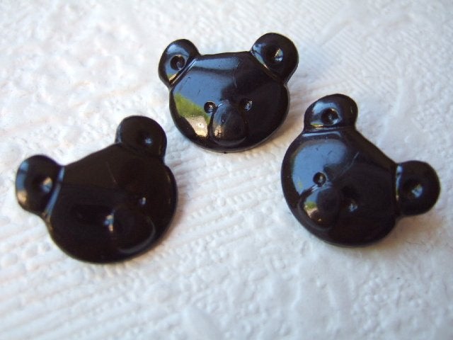 HALVE PRIJS ~ Beren knoopje ~ 17 mm ~ Zwart, -, -, Nieuw, Ophalen of Verzenden