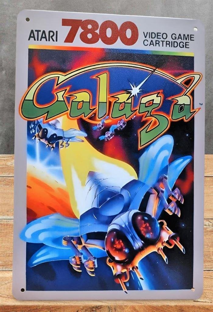GALAGA Retro Arcade ATARI Metalen Wandbord, Verzenden, Nieuw