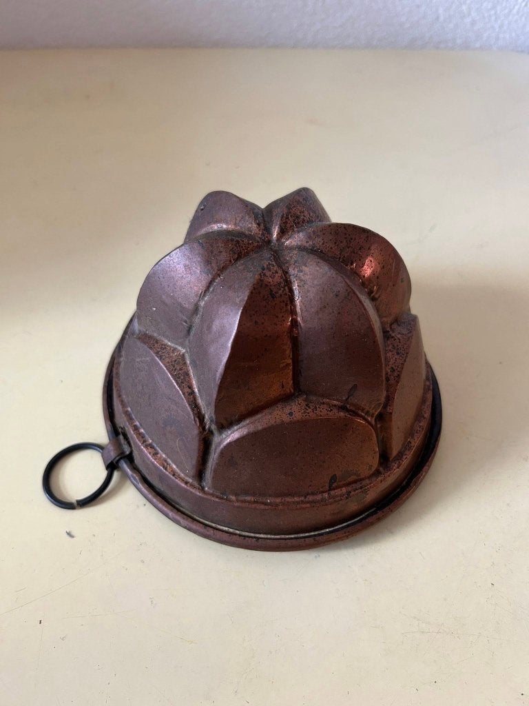 Antieke koperen puddingvorm - 15 cm doorsnee, Antiek en Kunst, Antiek | Koper en Brons, Ophalen of Verzenden, Koper