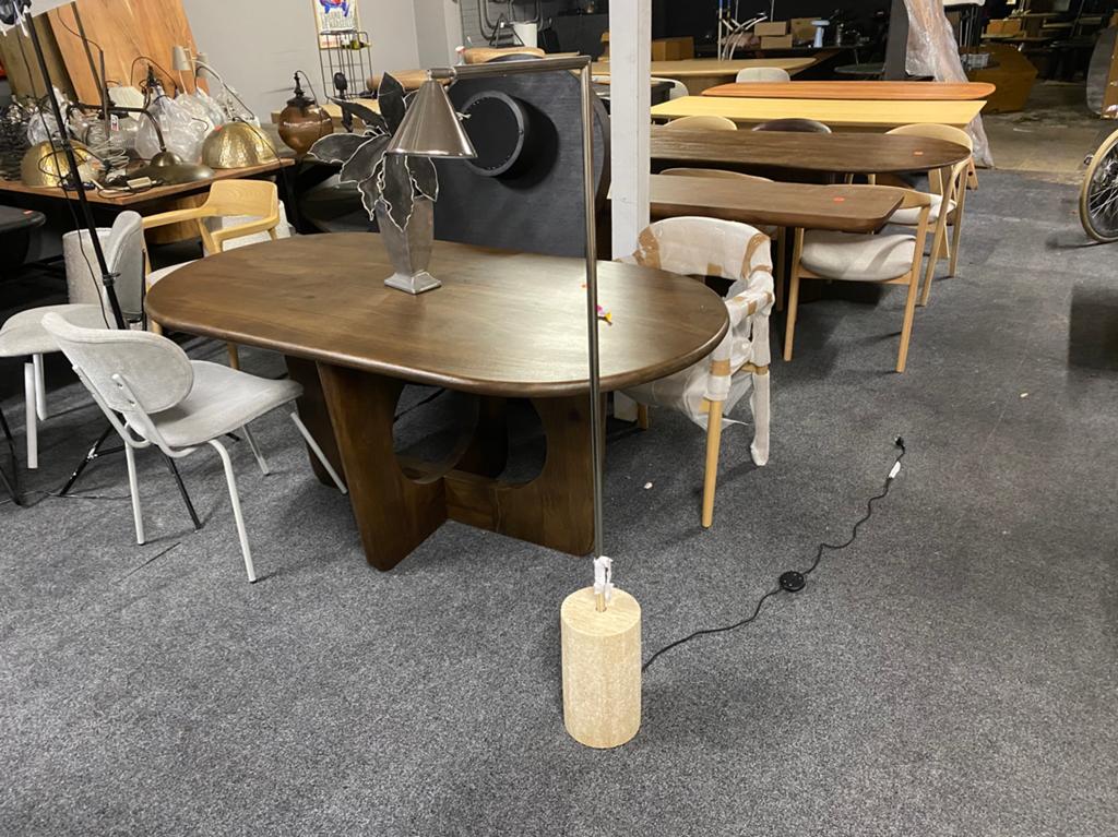 Lamp lumina 140cm marmeren voet met chroom, Ophalen, Nieuw, Overige materialen, 100 tot 150 cm