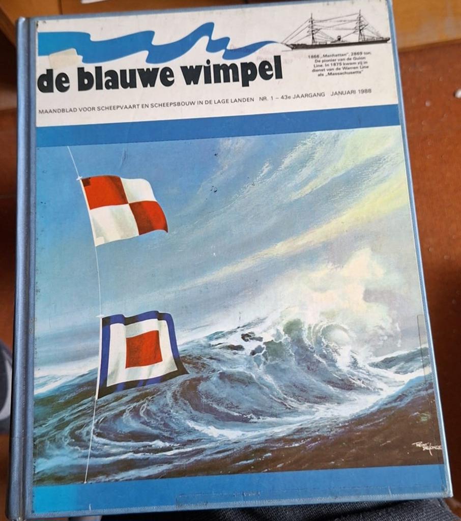 De Blauwe Wimpel - Maandblad Scheepvaart Januari 1988, Verzamelen, Scheepvaart, Ophalen of Verzenden, Overige typen