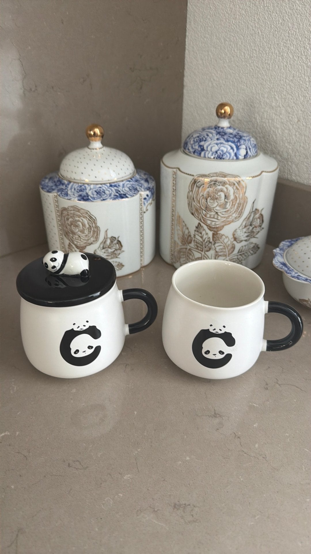 Panda mokken, Huis en Inrichting, Ophalen, Zo goed als nieuw, Overige stijlen, Kop(pen) en/of Schotel(s)
