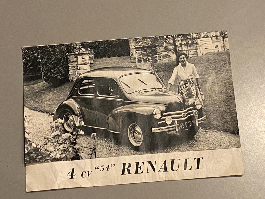 Foldertje van de Renault 4CV uit 1954, Ophalen of Verzenden, Zo goed als nieuw, Renault