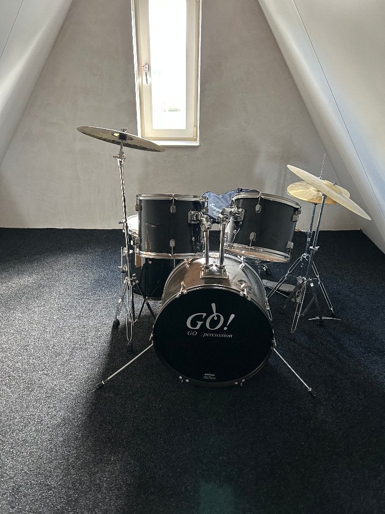 Compleet drumstel 'GO! Percussion - zwart - nette staat, Ophalen, Gebruikt, Overige merken
