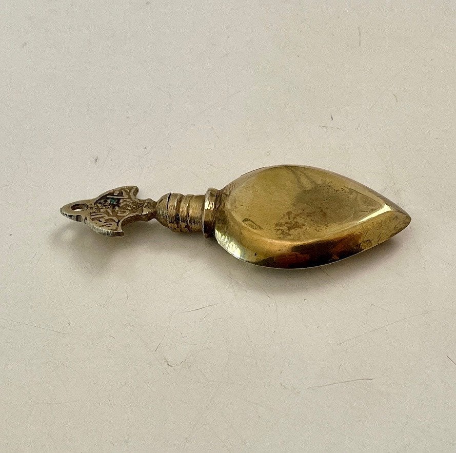 Antiek messing parfumflesje, Ophalen of Verzenden