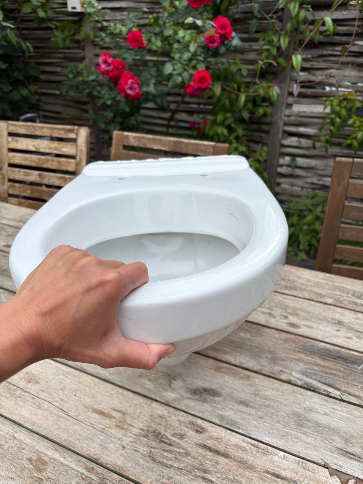 Wit toiletpot, Ophalen, Gebruikt, Toilet
