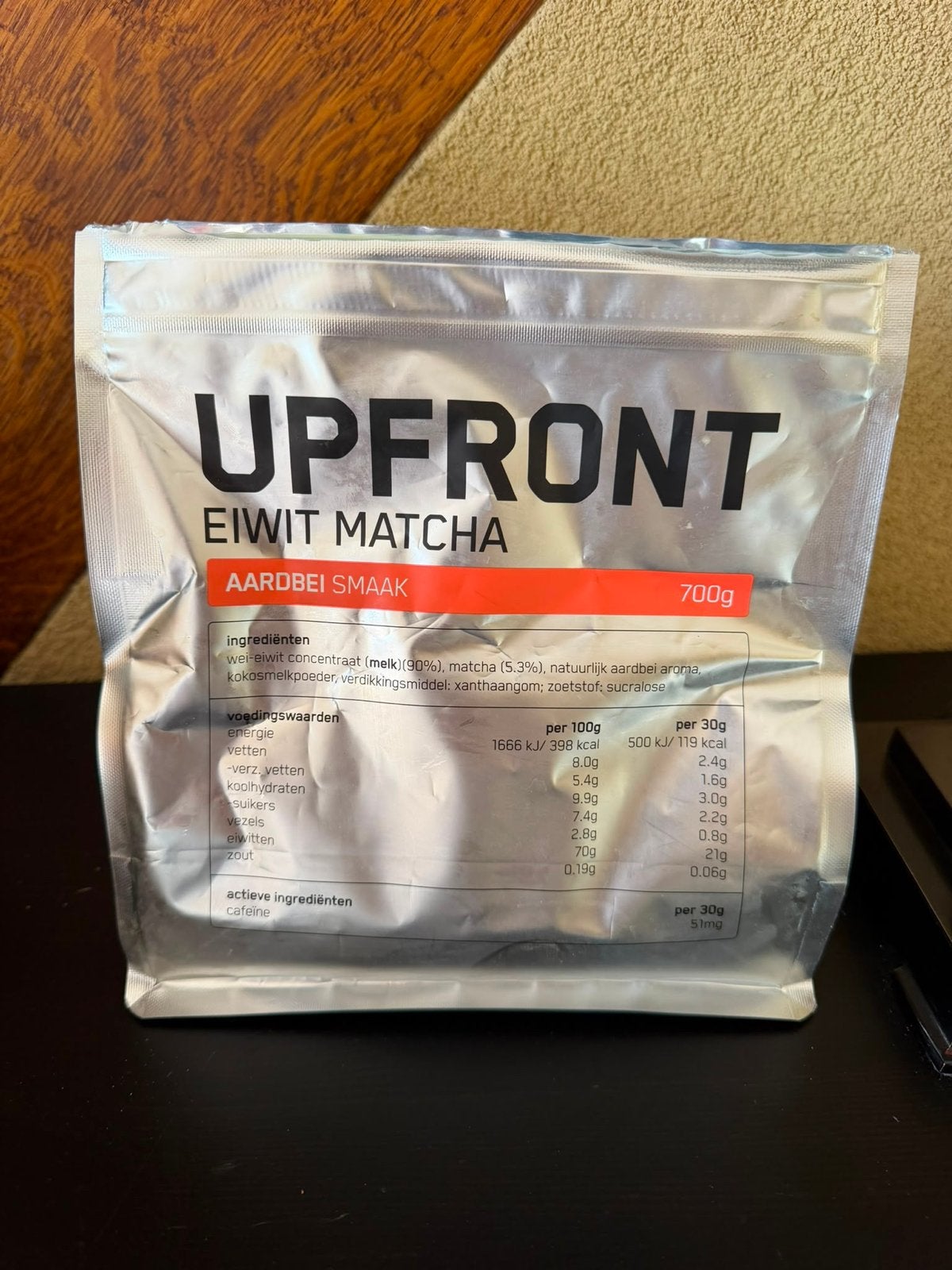 Upfront Eiwit Matcha Aardbei Smaak - 2x gebruikt, Ophalen of Verzenden, Gebruikt, Poeder of Drank