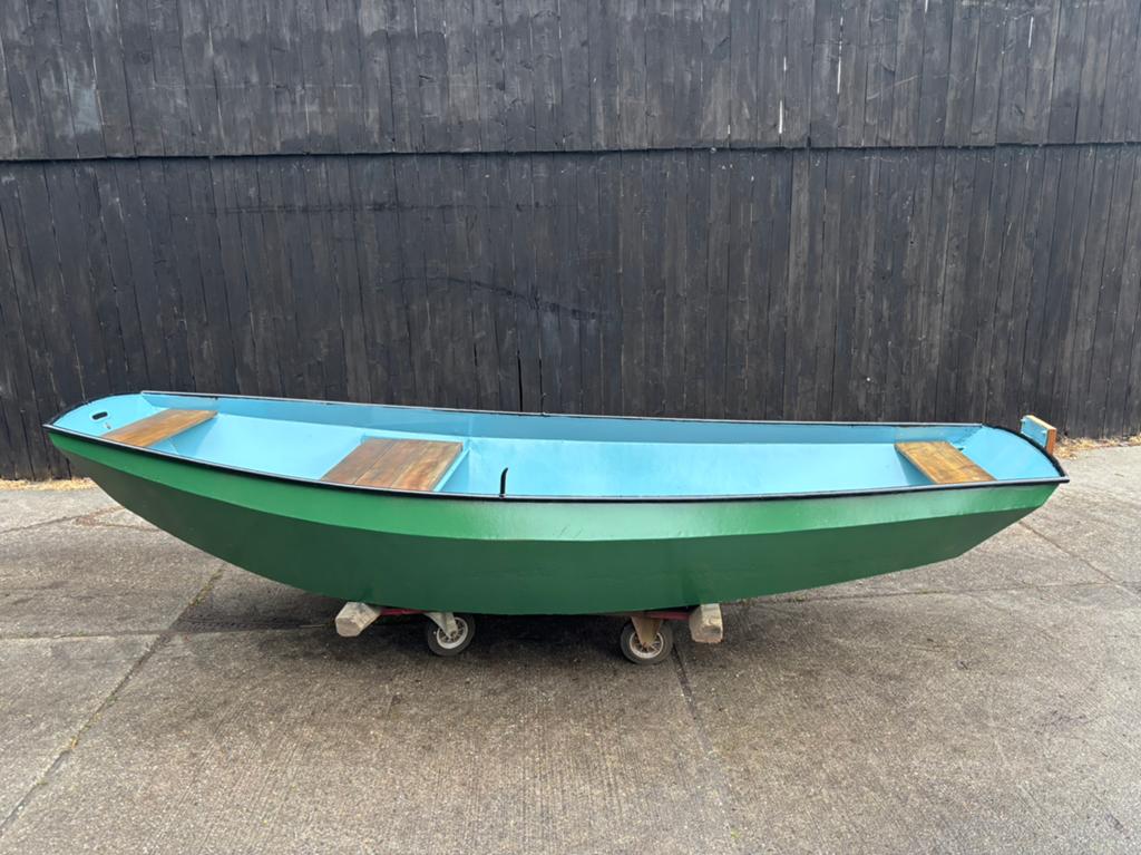 Stalen roeiboot / schouw, Watersport en Boten, Roeiboten, Gebruikt, Staal, Ophalen