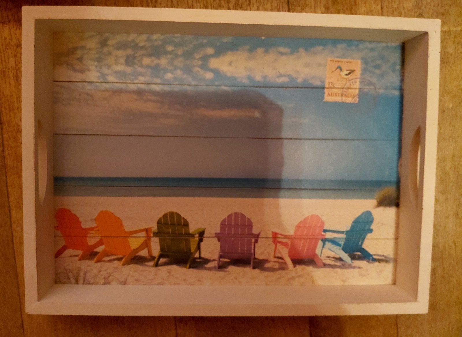 Dienblad strandstoelen, Verzenden, Hout