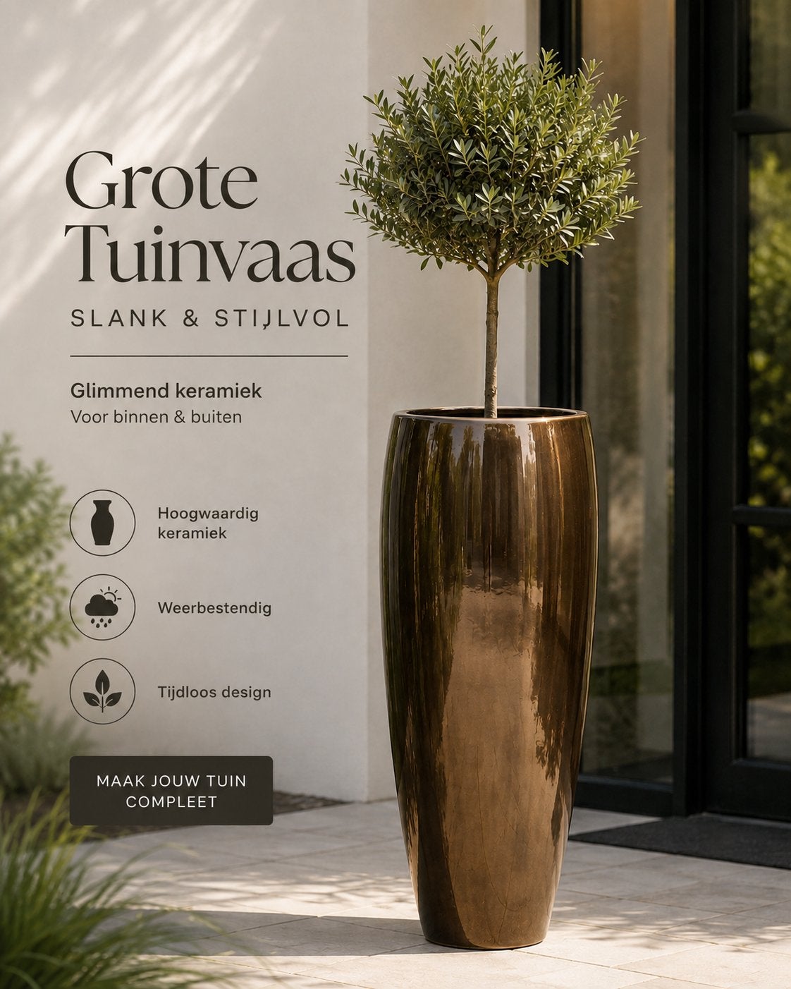 Bloempot tuin XL 125cm tuinpot tuinvaas plantenbak €350,- ps, Ophalen, Nieuw, Tuin