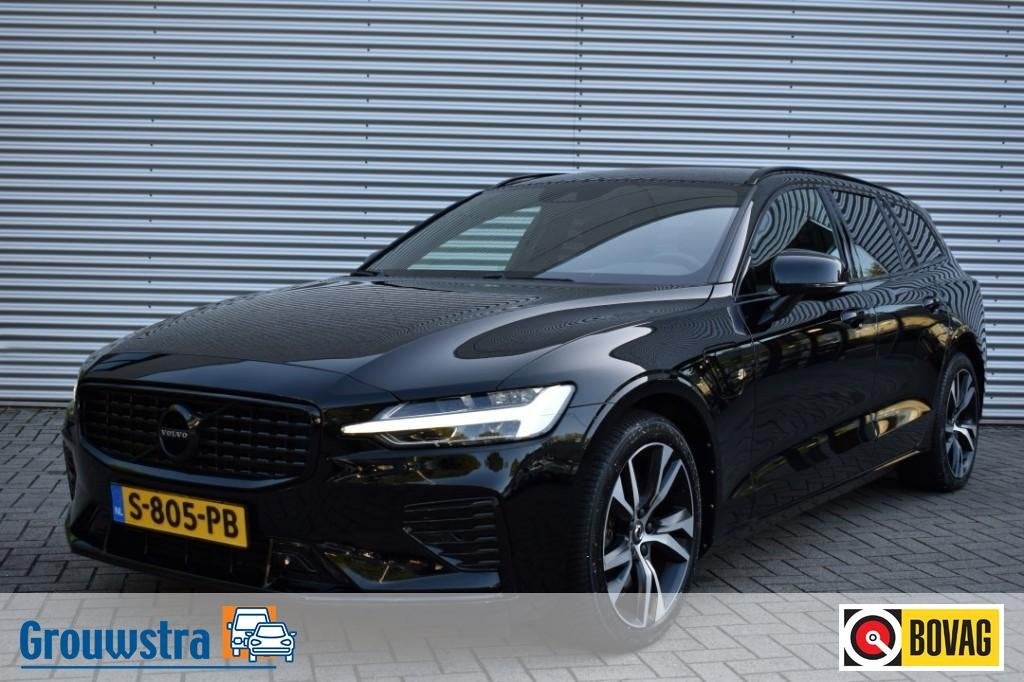 Volvo V60 2.0 T6 AWD RECHARGE. R-DESIGN / STOEL+STW VERW. /, Auto's, Volvo, Gebruikt, 4 cilinders, Zwart, Leder