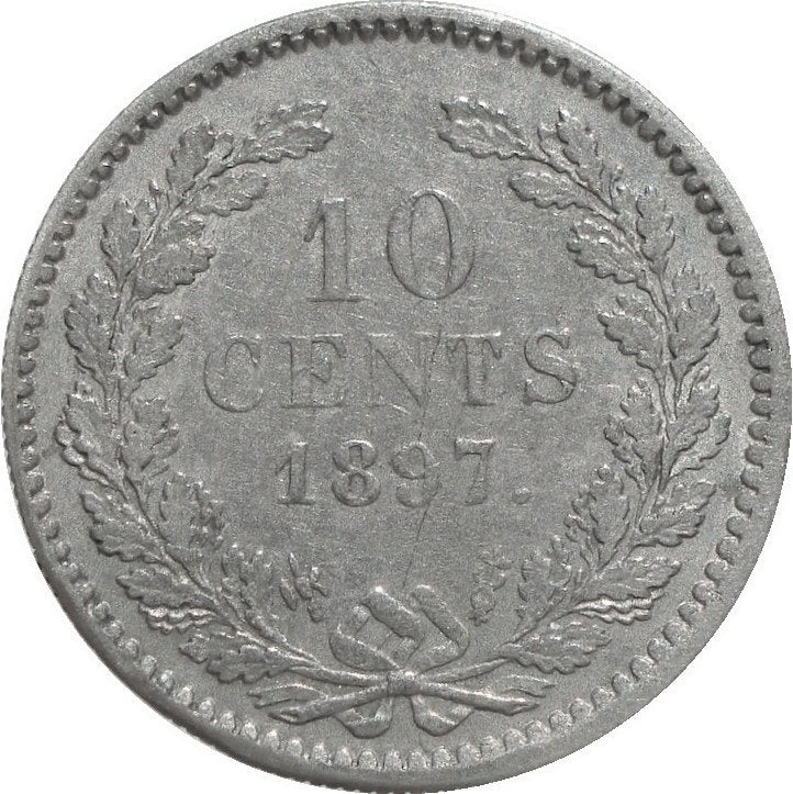 Nederland 10 cent 1897 (zilver), Postzegels en Munten, Zilver, Ophalen of Verzenden, 10 cent, Koningin Wilhelmina