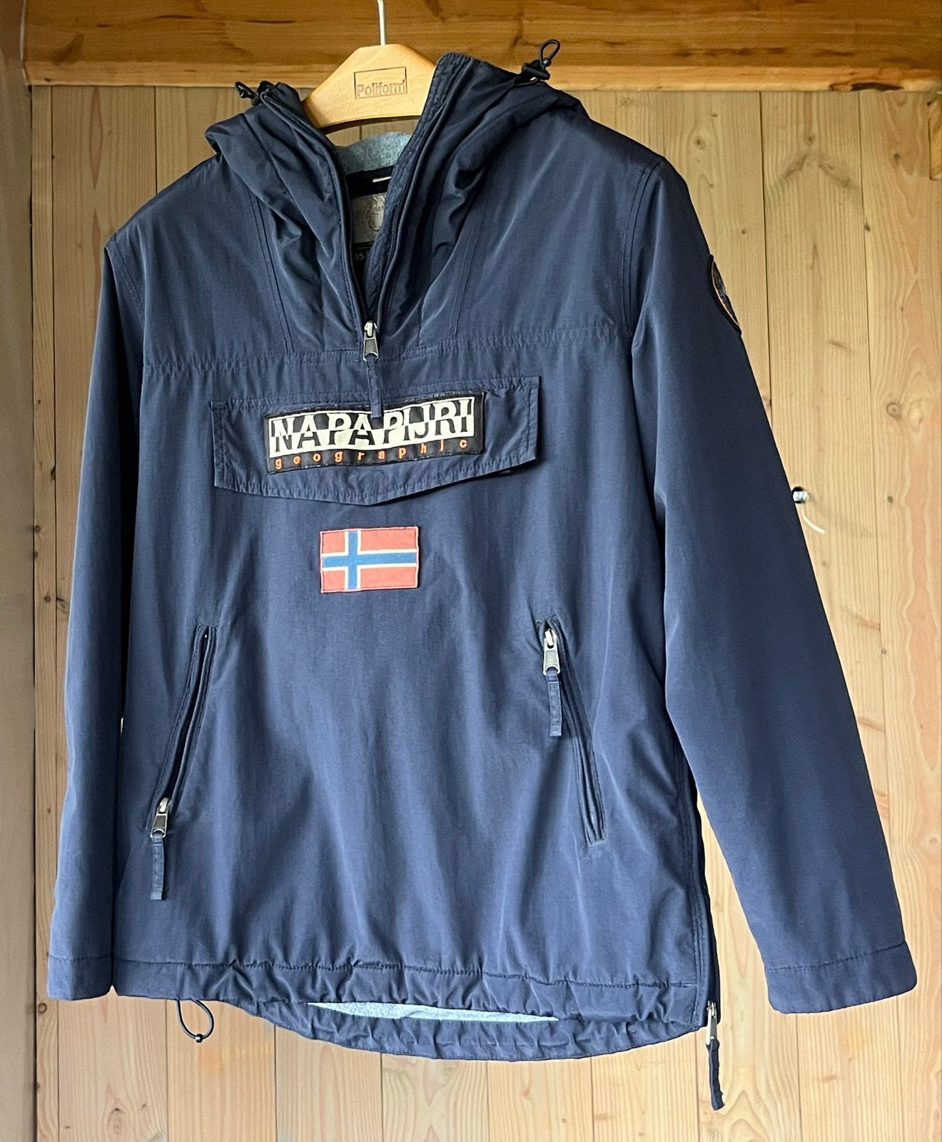 Napapijri Anorak Jas Maat S - Donkerblauw, Kleding | Heren, Jassen | Winter, Ophalen of Verzenden, Gedragen, Maat 46 (S) of kleiner