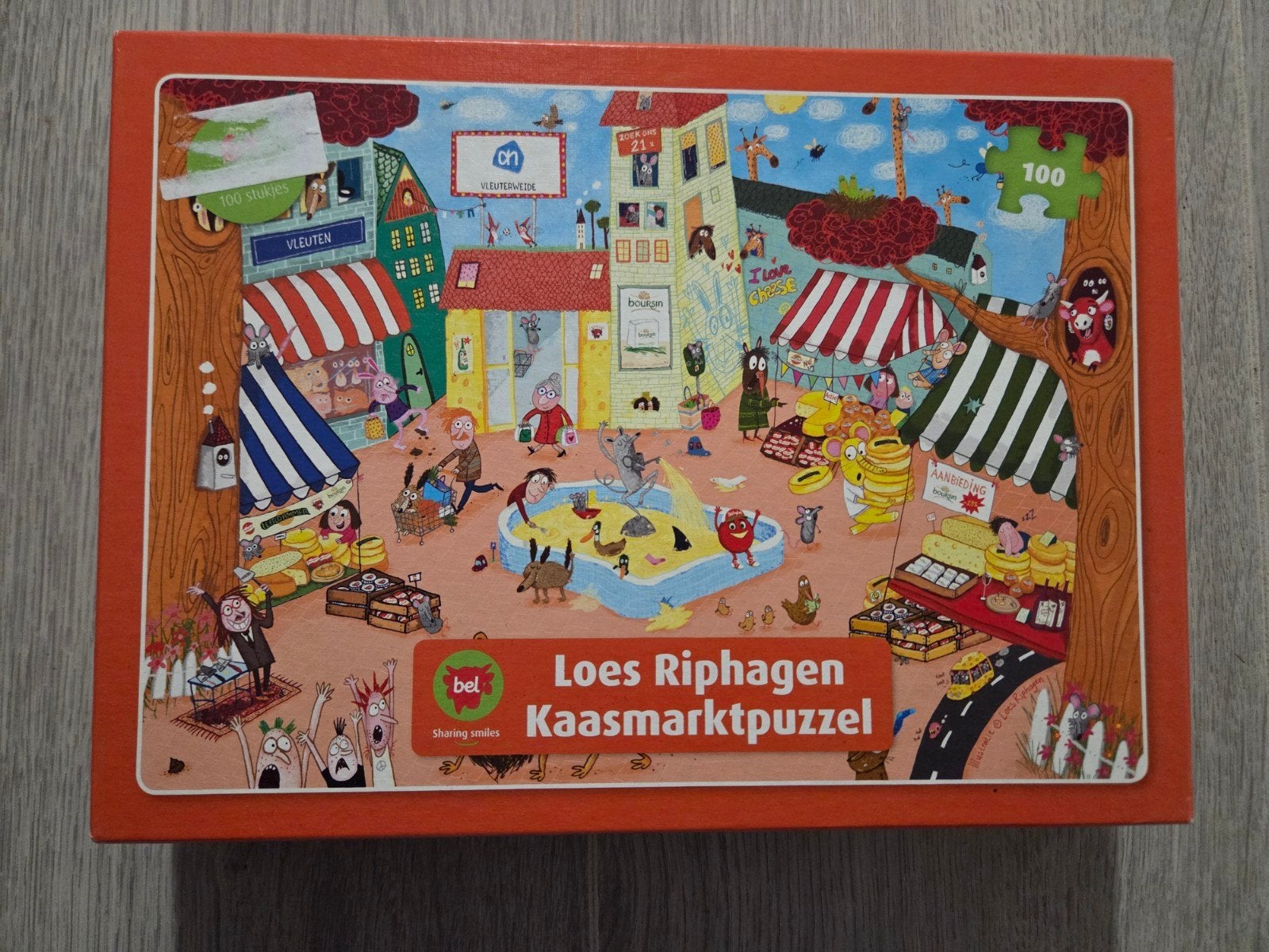 Loes Riphagen Kaasmarktpuzzel 100 stukjes, Ophalen of Verzenden, Minder dan 500 stukjes, Gebruikt, Legpuzzel