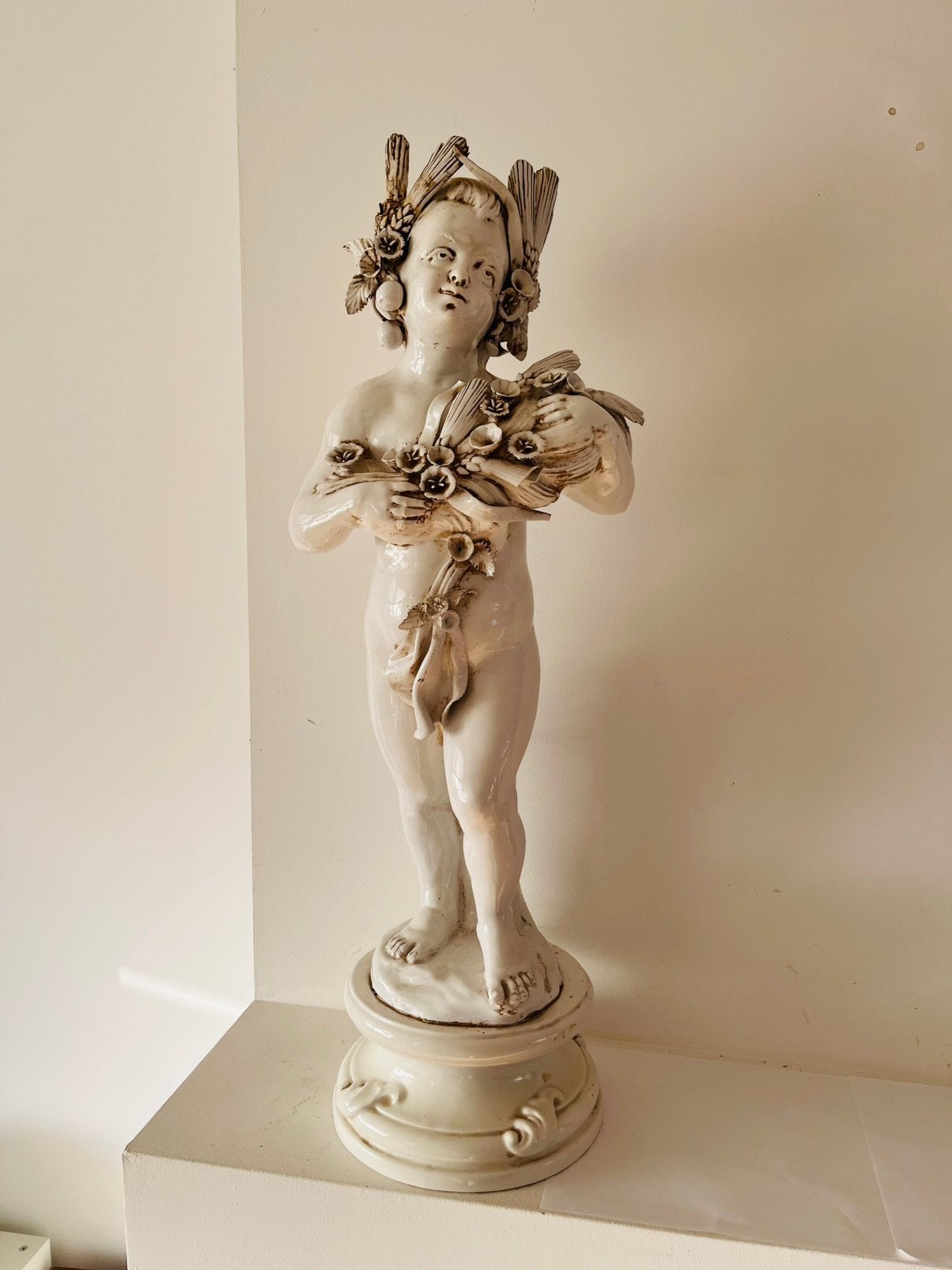 Brocante keramiek beeld putti, Ophalen