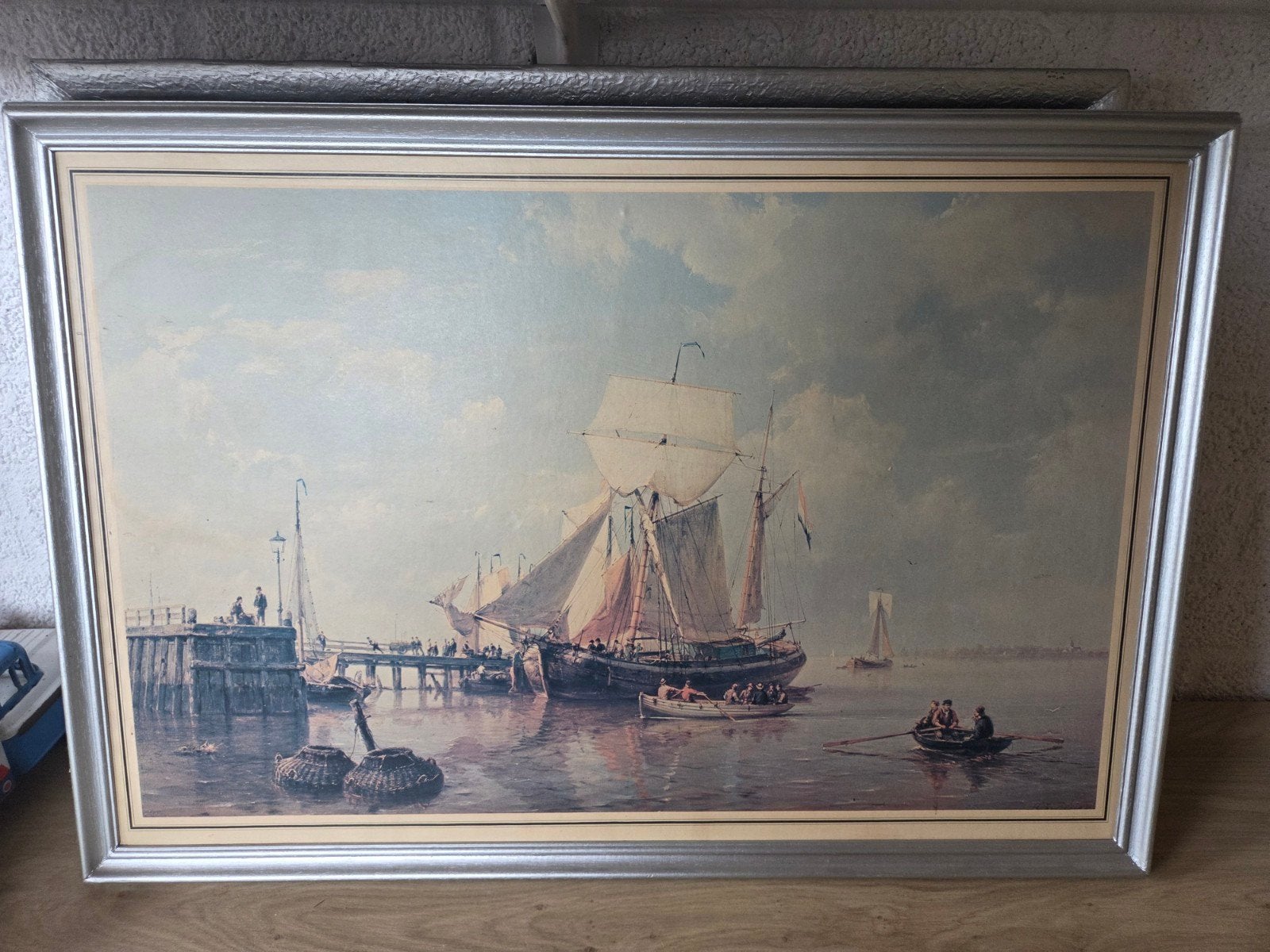 Klassiek schilderij: Maritiem tafereel met zeilschepen, Antiek en Kunst, Ophalen, Maritiem / water, Klassiek, Print