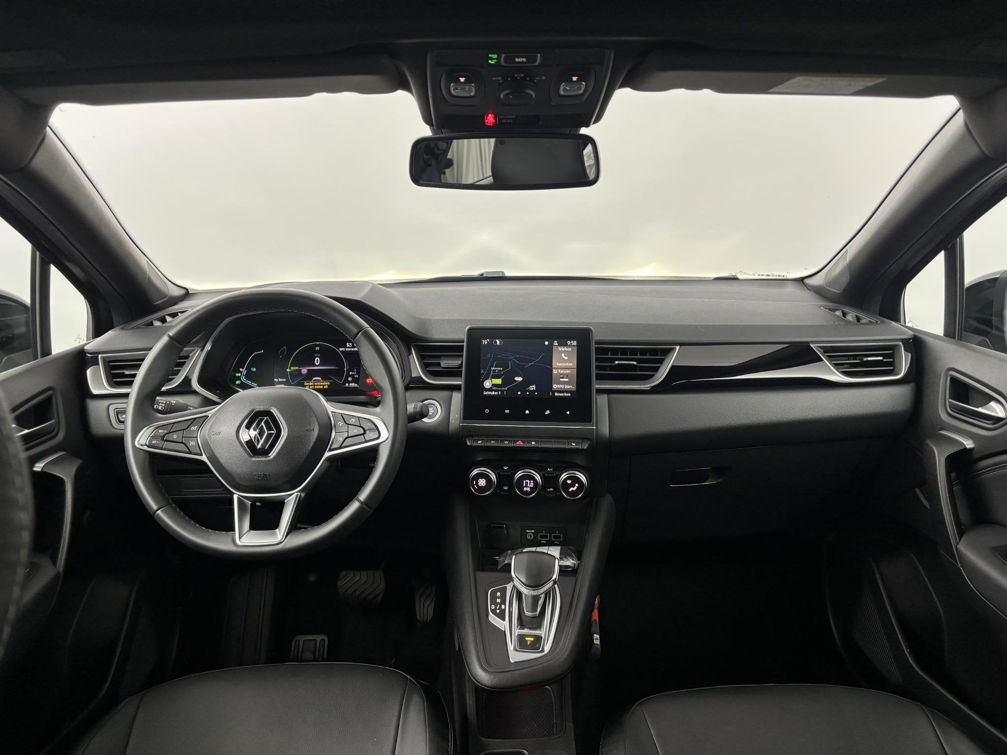 Renault Captur 1.6 E-Tech full hybrid 145 SL Rive Gauche | S, Lane Keeping Assist, Gebruikt, Leder en Stof, Zwart