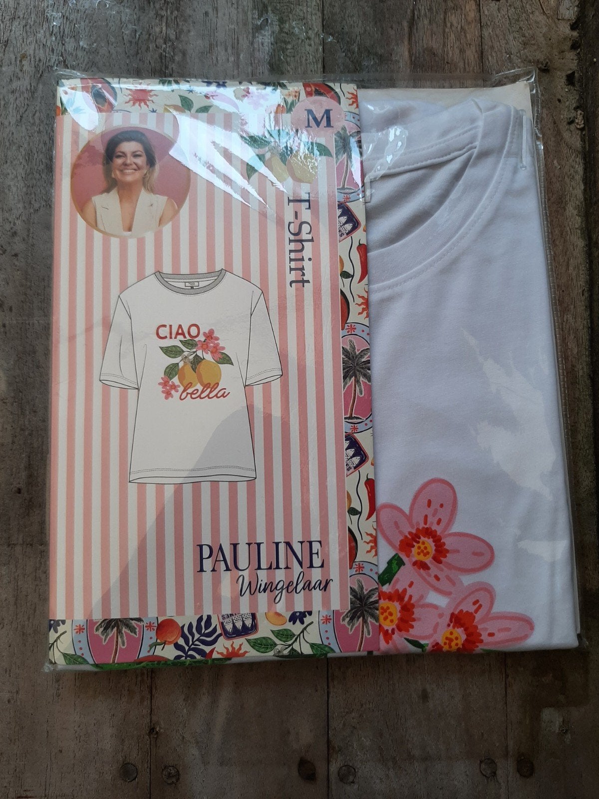 Pauline Wingelaar T-shirt Ciao Bella  Maat M, Kleding | Dames, Maat 38/40 (M), Wit, Nieuw, Ophalen of Verzenden