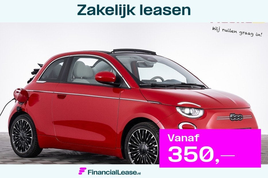 Fiat 500e CABRIO 42kWh La Prima | SOH: 97,65% | 'ROSSO PASSI, 12 maanden, 0 cilinders, Gebruikt, 118 pk