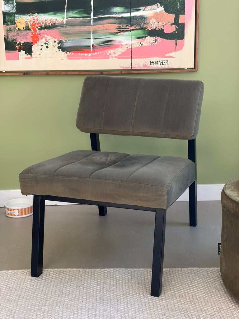 WOOOD fauteuil - groen zwart, Ophalen, Zwart, Zo goed als nieuw, Eén