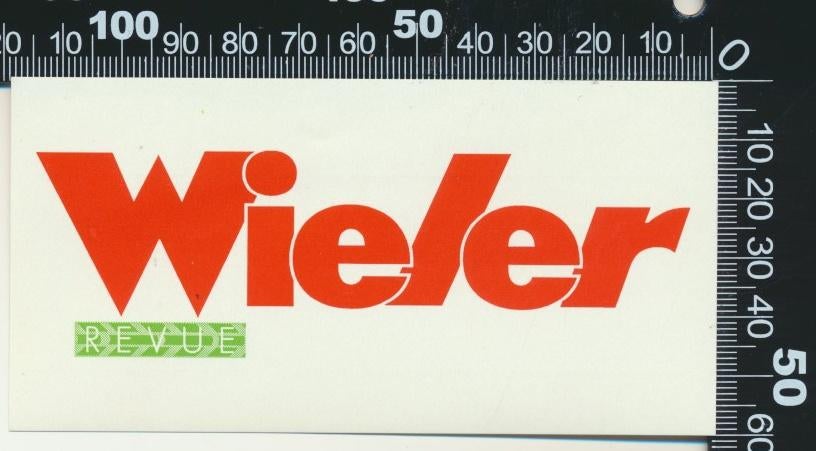 Sticker: Wieler Revue, Ophalen of Verzenden, Zo goed als nieuw, Sport