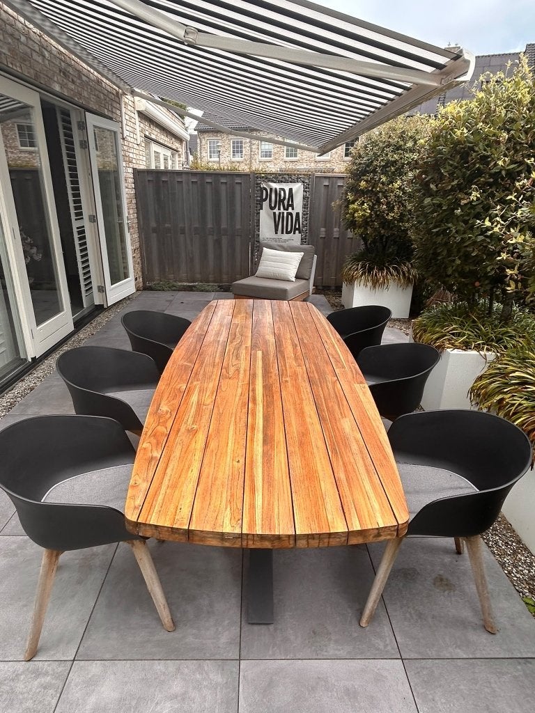 Life Java tuintafel in teakhout, Tuin en Terras, Ophalen, Gebruikt, Ovaal, Teakhout