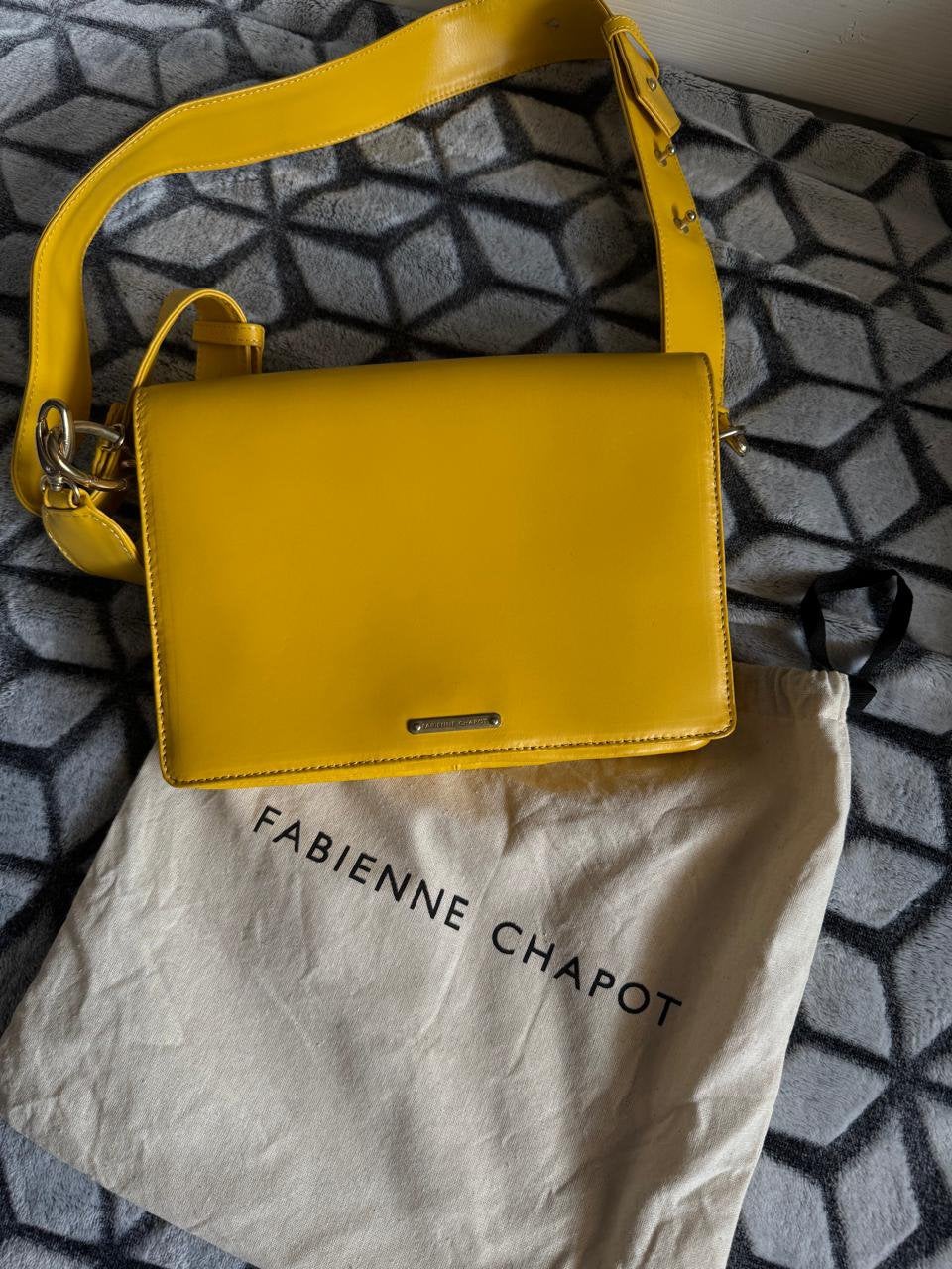 Fabienne Chapot luxe schoudertas geel lemon, Overige merken, Geel, Ophalen of Verzenden, Zo goed als nieuw