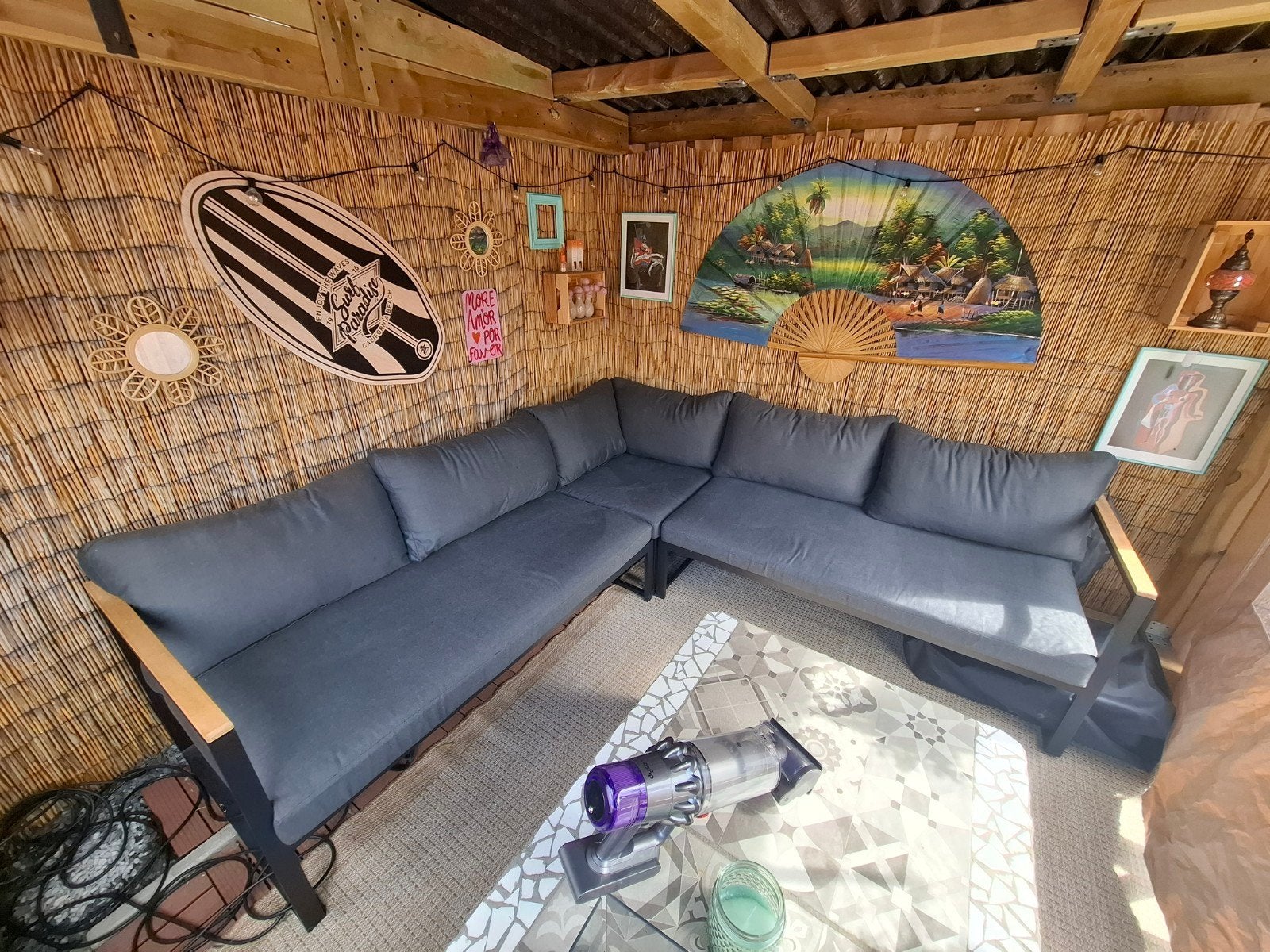 Wakefield loungeset corfu zwart metaal gamma antraciet, Ophalen, Bank